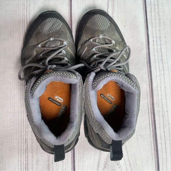 Merrell Womens Moab Mid Gore-Tex Grey Periwinkle Waterproof Boots J87316 Sz 8.5 - Picture 3 of 9